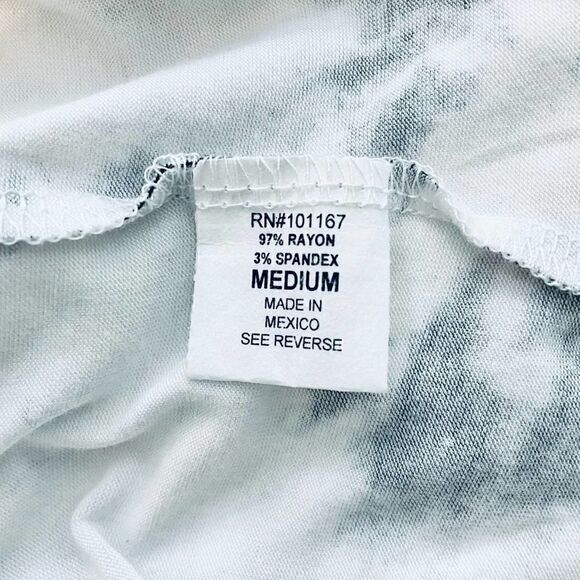 Cha Cha Vente Cold Shoulder Long Sleeve Tie Dye Top Black White Womens - Picture 9 of 11